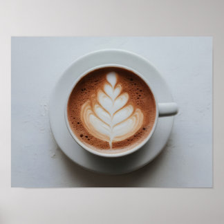 Mooie Melkschuim Latte Art op Hot Cocoa Poster