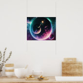 Mooie melkweg buitenruimte kosmische universum poster (Keuken)