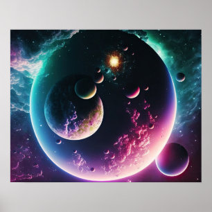 Mooie melkweg buitenruimte kosmische universum poster