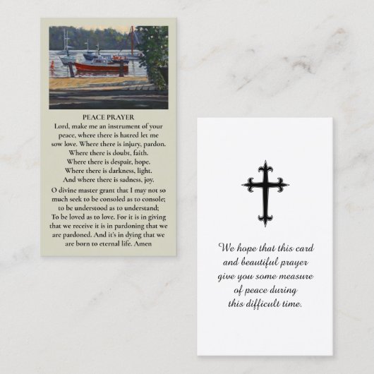 Mooie Memorial begrafenisboot Kaart Visitekaartje (Voorkant / Achterkant)