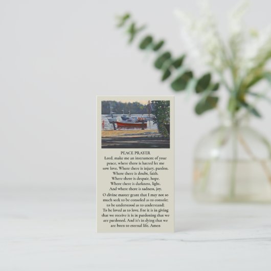 Mooie Memorial begrafenisboot Kaart Visitekaartje (Staand voorkant)