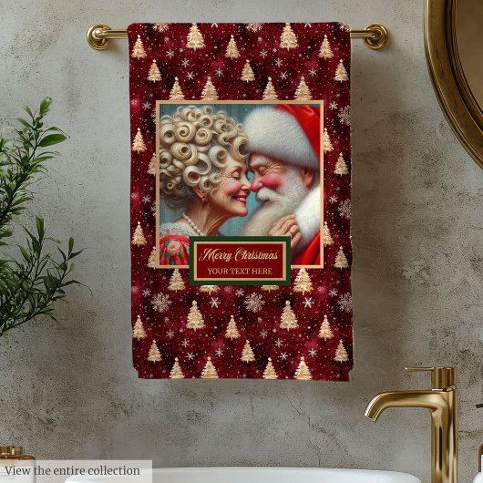 Mooie meneer en mevrouw Claus badhanddoek Bad Handdoek