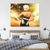 Mooie mensen trekken de vliegende atendant Canvas  Afdruk (Insitu (Slaapkamer))