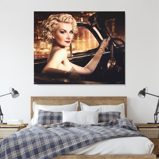 Mooie mensen trekken vrouwen terug in Converteerba Canvas Afdruk (Insitu (Slaapkamer))