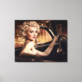 Mooie mensen trekken vrouwen terug in Converteerba Canvas Afdruk