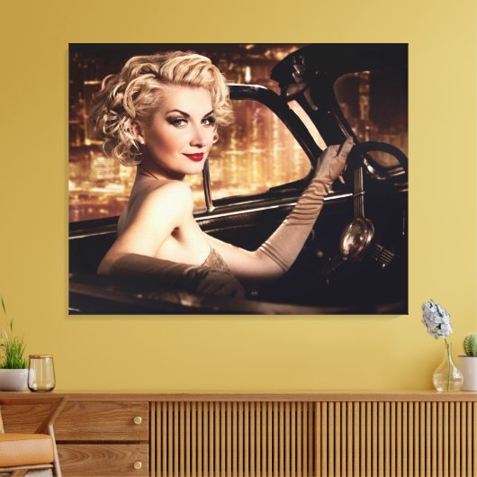 Mooie mensen trekken vrouwen terug in Converteerba Canvas Afdruk (Insitu (Woonkamer))