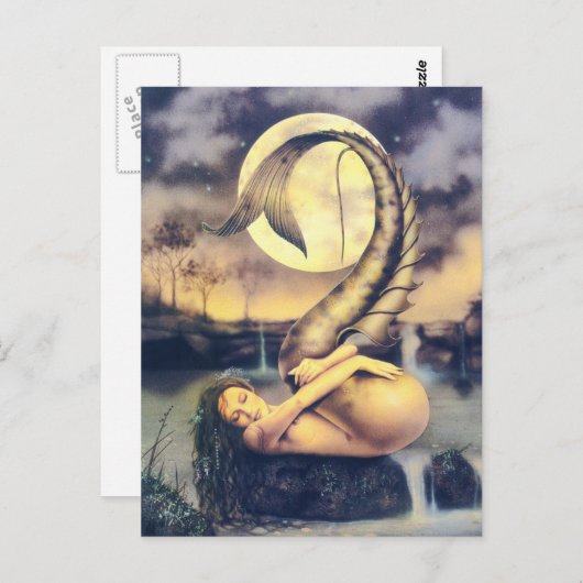 Mooie Mermaid Fantasy art Briefkaart (Voorkant / Achterkant)
