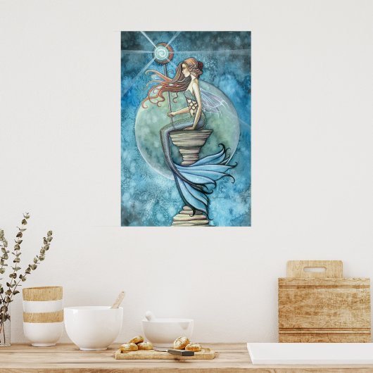 Mooie Mermaid Poster Afdrukken van Molly Harrison (Keuken)