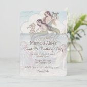 Mooie Mermaid  Sweet 16 Birthday Invite Kaart (Staand voorkant)