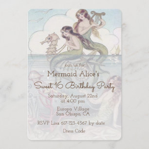 Mooie Mermaid Sweet 16 Birthday Invite Kaart