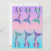 Mooie mermaid-uitnodiging voor de verjaardag kaart (Achterkant)