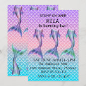 Mooie mermaid-uitnodiging voor de verjaardag kaart (Voorkant / Achterkant)