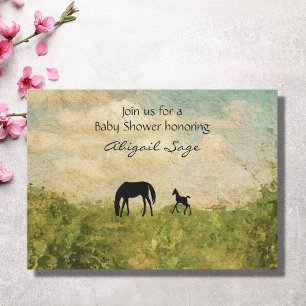 Mooie Merrie en Veulen Paard Baby Shower Kaart