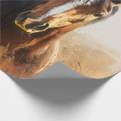 Mooie merrie en veulen schilderij cadeaupapier (Hoek)