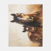 Mooie merrie en veulen schilderij fleece deken (Voorkant)