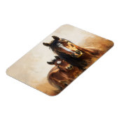 Mooie merrie en veulen schilderij magneet (Linkerzijde)