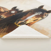 Mooie merrie en veulen schilderij sherpa deken (3/4)