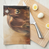 Mooie merrie en veulen schilderij theedoek (Quarter Fold)