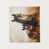 Mooie merrie en veulen schilderij wandkleed (Voorkant)