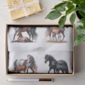 Mooie merries met hun veulens Fussy Cuts Tissuepapier (Geschenk)