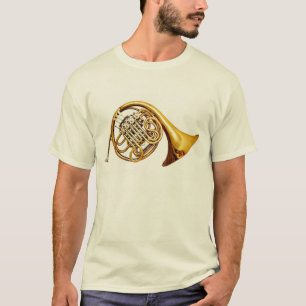 Mooie messing Franse hoorn muziekinstrument T-shirt