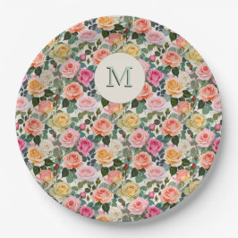 Mooie, met bloemen gemerkte tuinzones Rozen Elegan Papieren Bordje