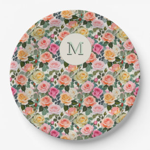 Mooie, met bloemen gemerkte tuinzones Rozen Elegan Papieren Bordje