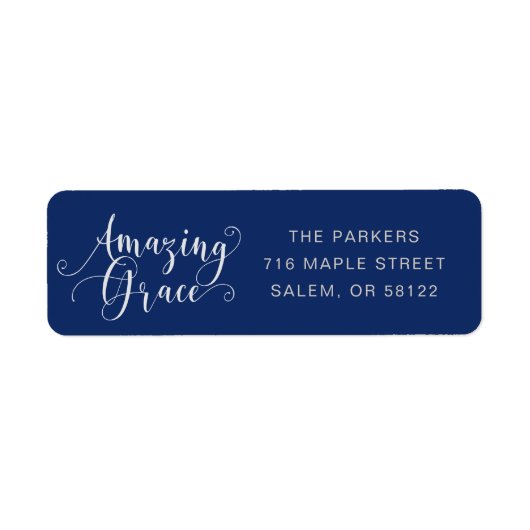Mooie, met de hand geschreven Amazing Grace script Etiket (Voorkant)
