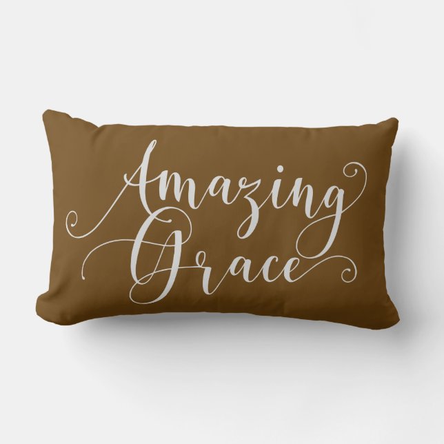 Mooie, met de hand geschreven Amazing Grace script Kussen (Voorkant)