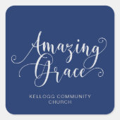 Mooie, met de hand geschreven Amazing Grace script Vierkante Sticker (Voorkant)