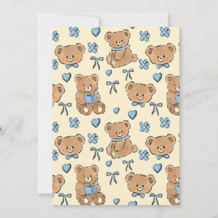 Mooie met de hand getekende bruine teddyberen naad kaart