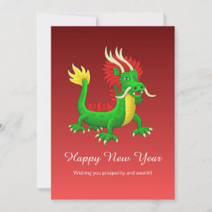 Mooie met de hand getekende Chinese Draak Feestdagenkaart