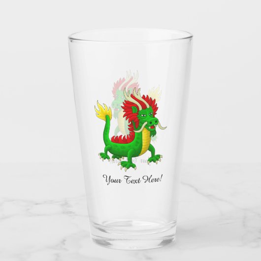 Mooie met de hand getekende Chinese draak Glas (Voorkant)