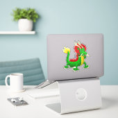 Mooie met de hand getekende Chinese Draak Sticker (Laptop op bureau)