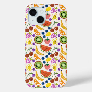 Mooie met de hand getekende Fruitjes Naadloos Patr iPhone 15 Case