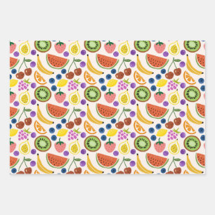 Mooie met de hand getekende Fruitjes Naadloos Patr Inpakpapier Vel