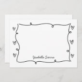 Mooie met de hand getekende golvende harten Eenvou Notitiekaartje (Voorkant / Achterkant)