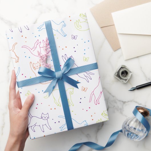 Mooie met de hand getekende katten inpakpapier (Geschenken)