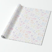 Mooie met de hand getekende katten inpakpapier (Uitgerold)