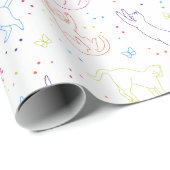 Mooie met de hand getekende katten inpakpapier (Rol Hoek)