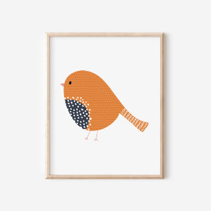 Mooie met de hand getekende kunst van een kanarie  poster