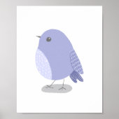 Mooie met de hand getekende lavendel vogel-kinderk poster (Voorkant)