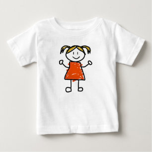 Mooie met de hand getekende meisjes baby T-shirt 