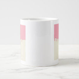 Mooie met de hand getekende panda-kunst roze koffi grote koffiekop