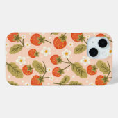 Mooie met de hand getekende rode aardbei naadloos  Case-Mate iPhone case (Achterkant (horizontaal))