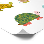 Mooie met de hand getekende schildpadden kinderkam poster (Hoek)