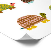 Mooie met de hand getekende schildpadden kinderkam poster (Hoek)