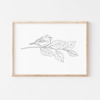 Mooie met de hand getekende vogel schets kunst