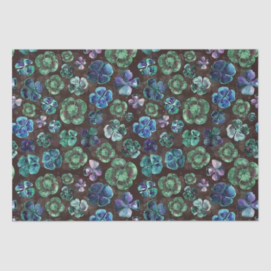 Mooie met de hand getekende waterverf geluks klave tissuepapier (Voorkant)