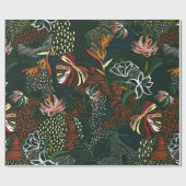 Mooie, met de hand getrokken bloem, tropische palm cadeaupapier (Vlak)